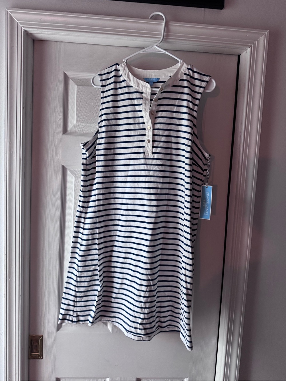 NWT DRAPER JAMES SLEEVELESS STRIPED DRESS SIZE LARGE